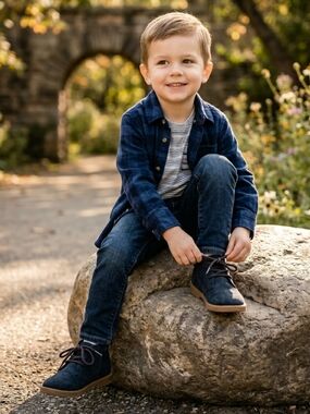 American Eagle Navy Blue Kids Shoes Sz 8